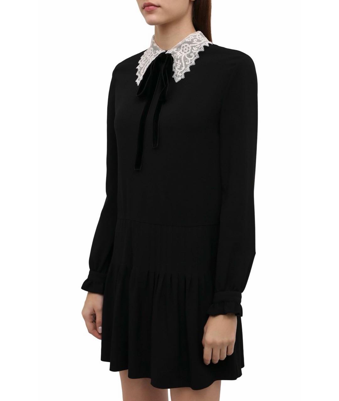 SAINT LAURENT Черное вискозное повседневное платье, фото 2