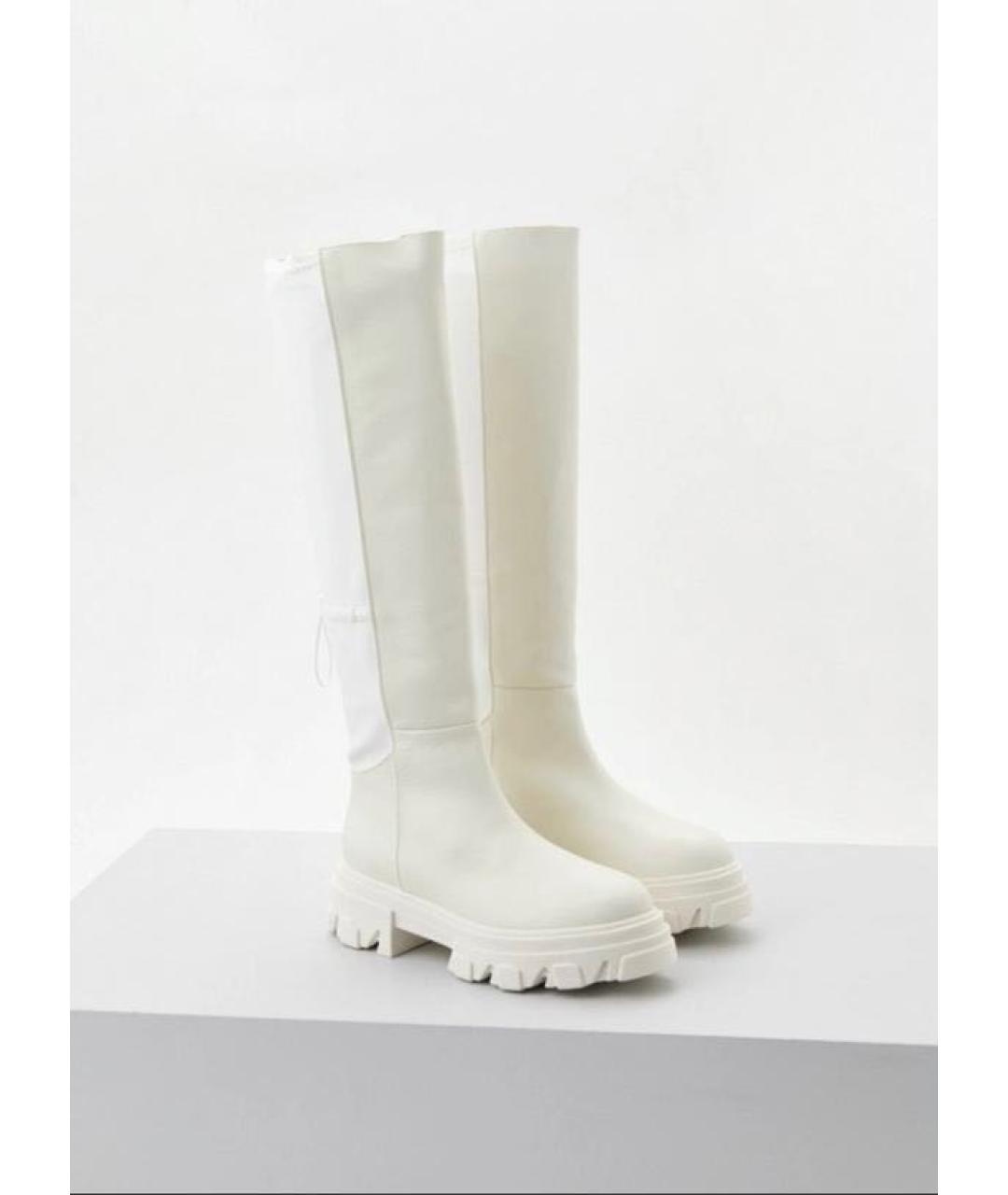 GIABORGHINI Белые кожаные сапоги, фото 3