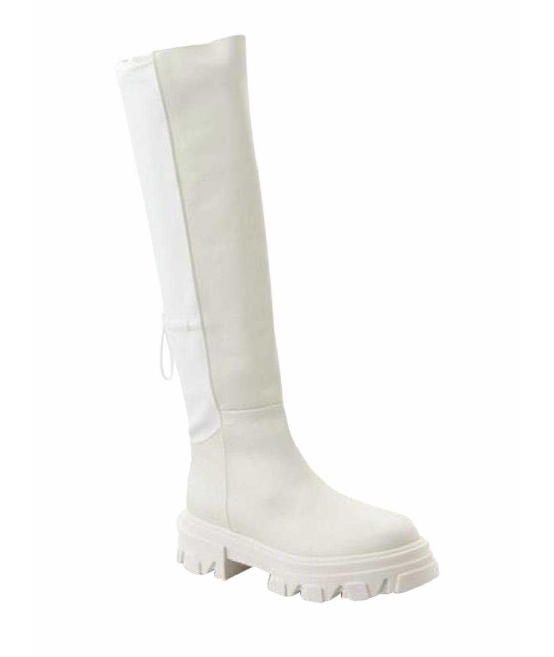 GIABORGHINI Белые кожаные сапоги, фото 1