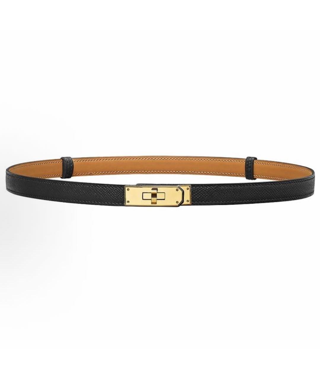 HERMES Черный кожаный ремень, фото 5