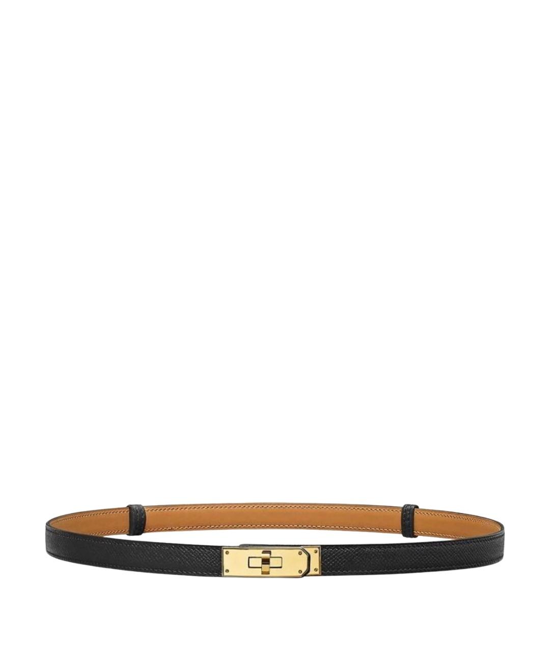 HERMES Черный кожаный ремень, фото 1