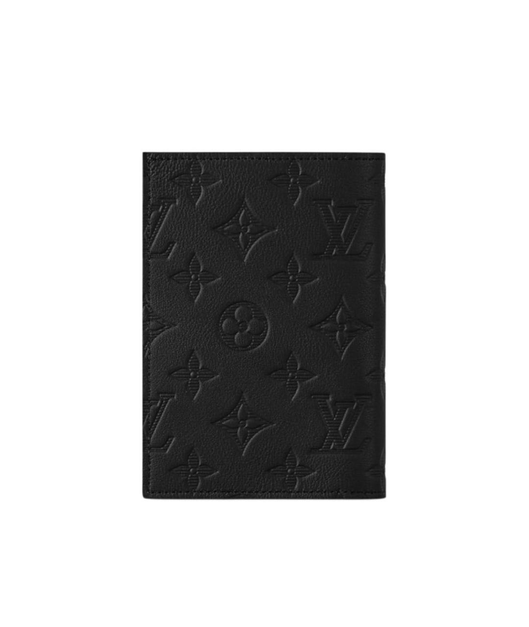 LOUIS VUITTON Черный кожаный кошелек, фото 4