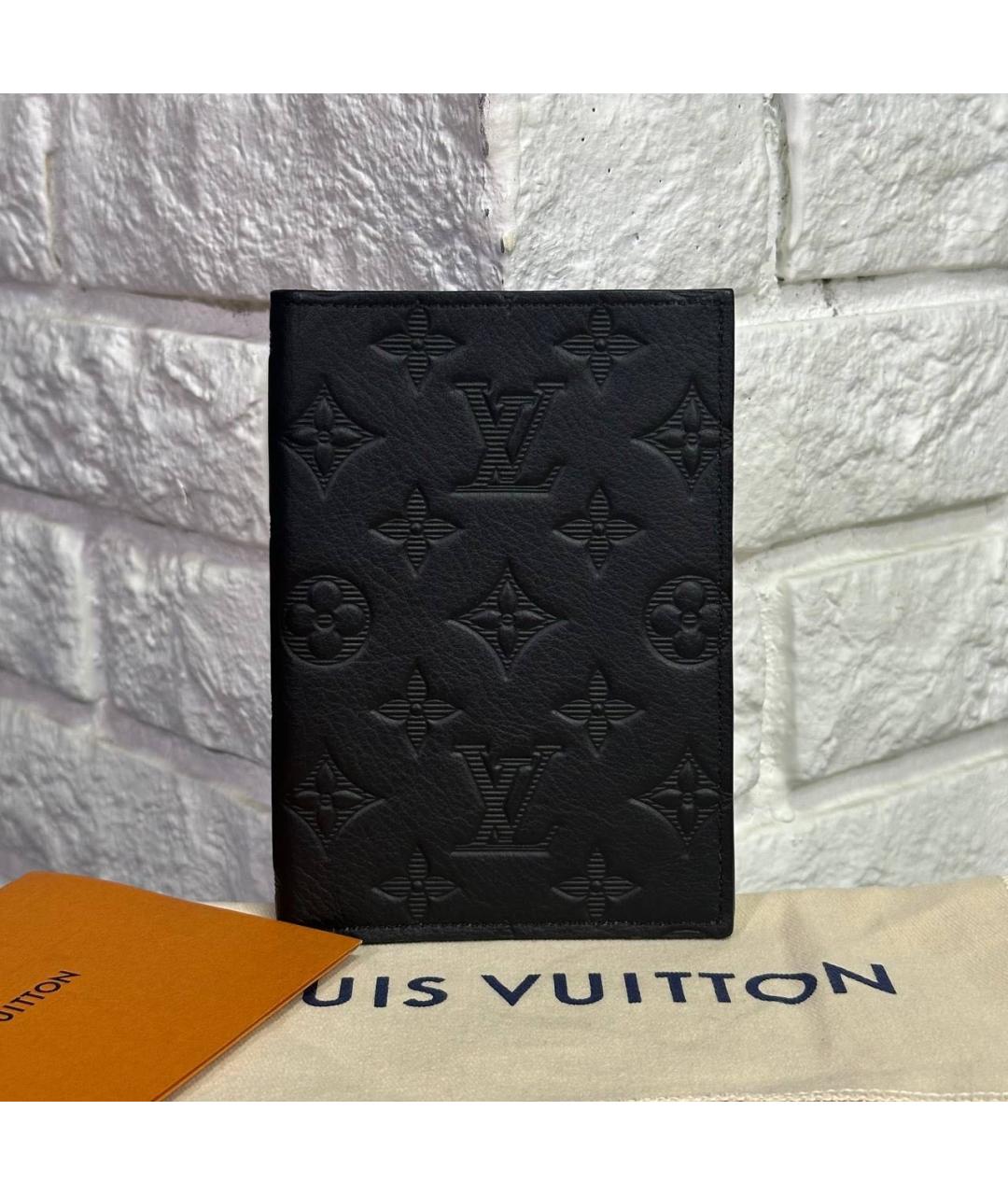 LOUIS VUITTON Черный кожаный кошелек, фото 5