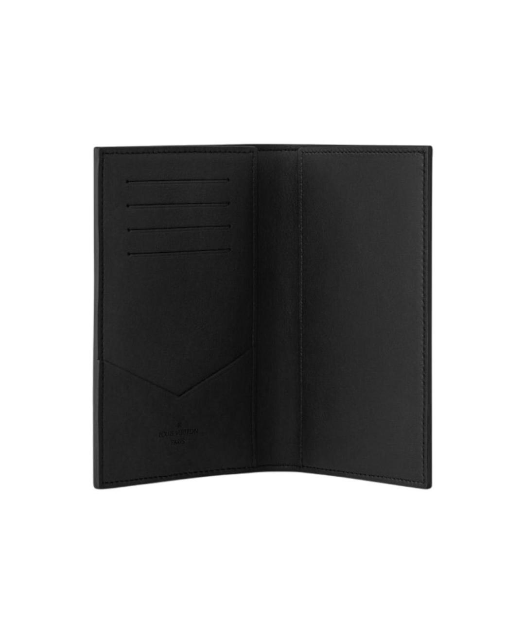 LOUIS VUITTON Черный кожаный кошелек, фото 3