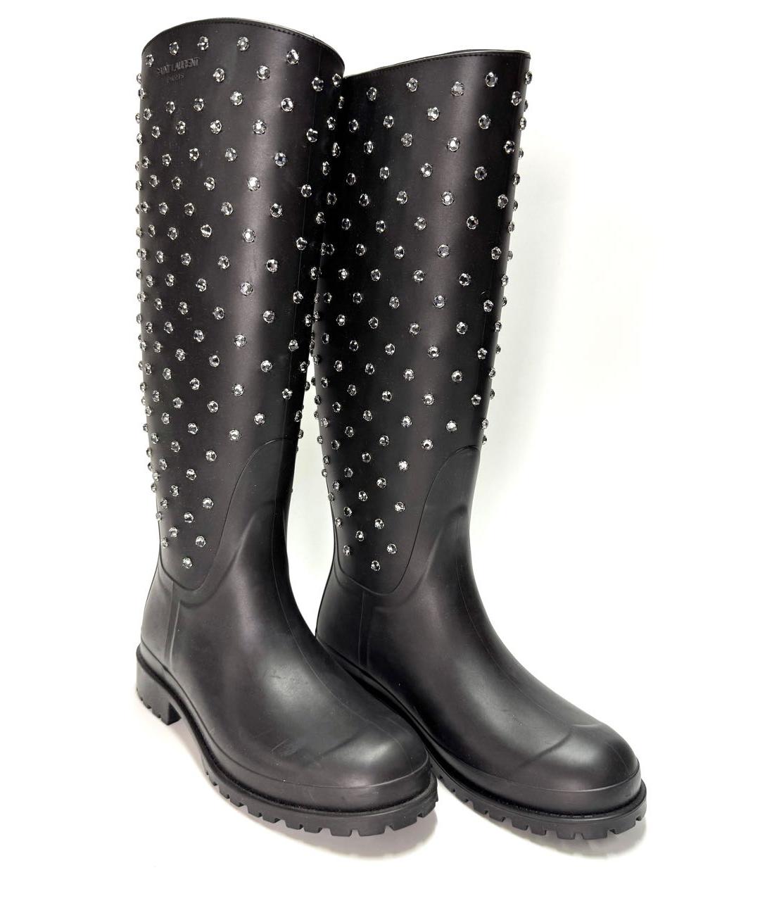 SAINT LAURENT Черные резиновые сапоги, фото 3
