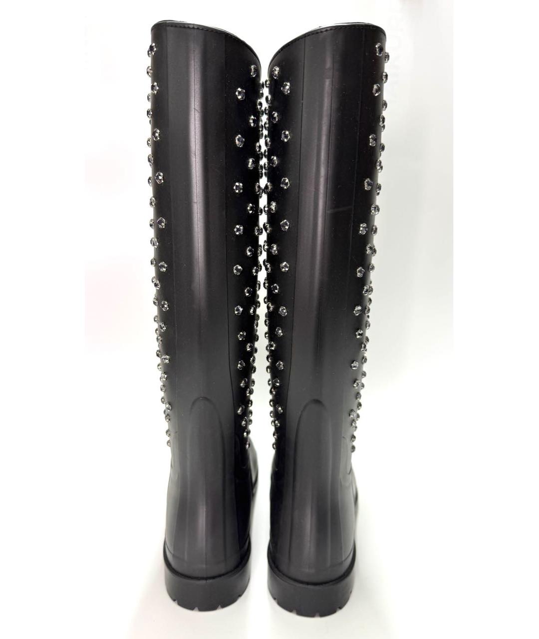 SAINT LAURENT Черные резиновые сапоги, фото 4