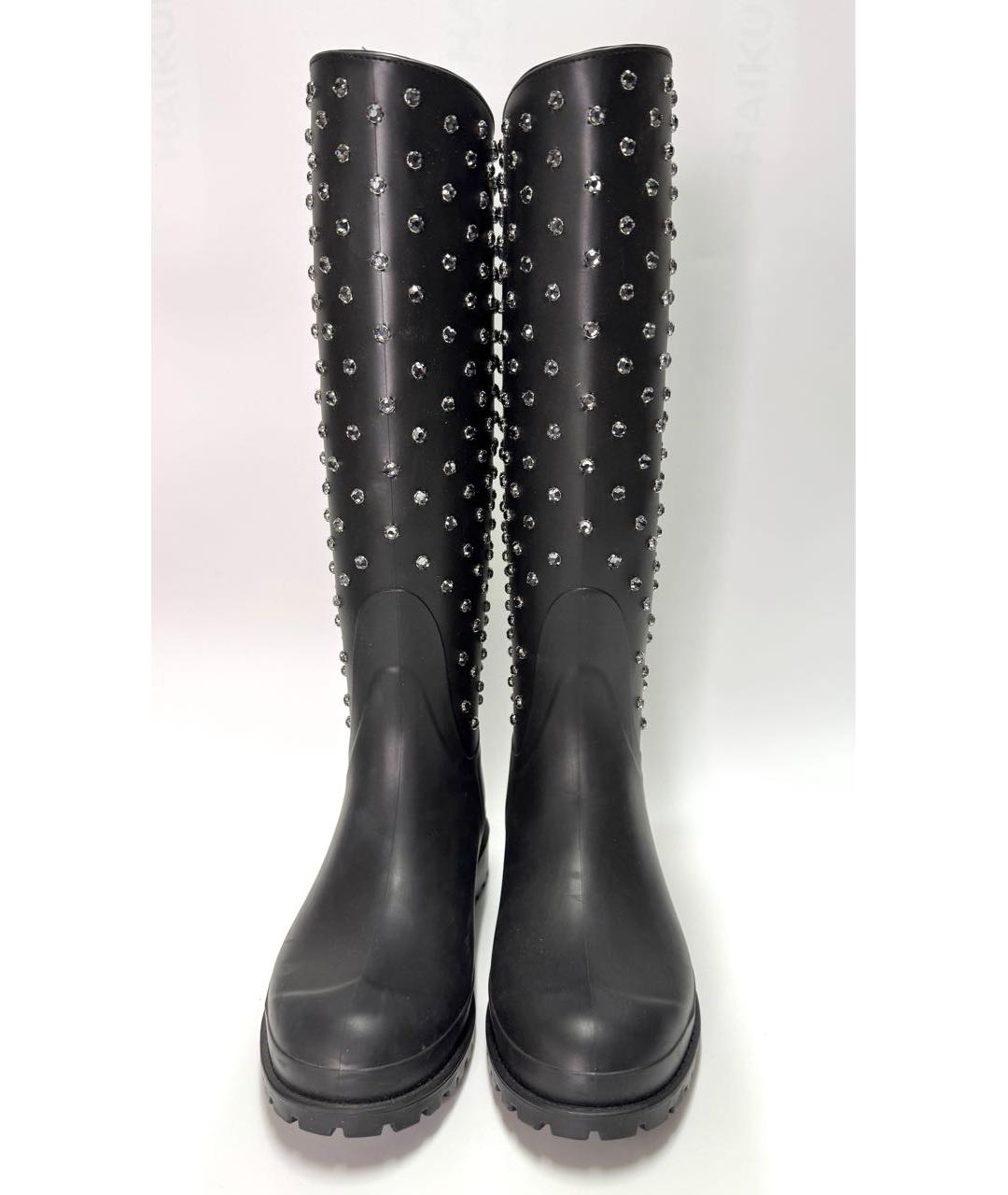 SAINT LAURENT Черные резиновые сапоги, фото 2