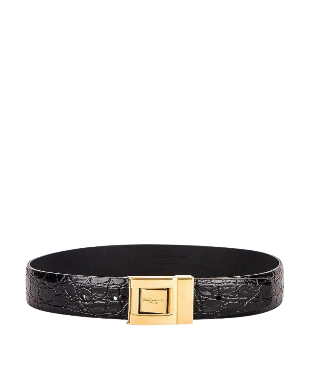 SAINT LAURENT Черный кожаный ремень, фото 1