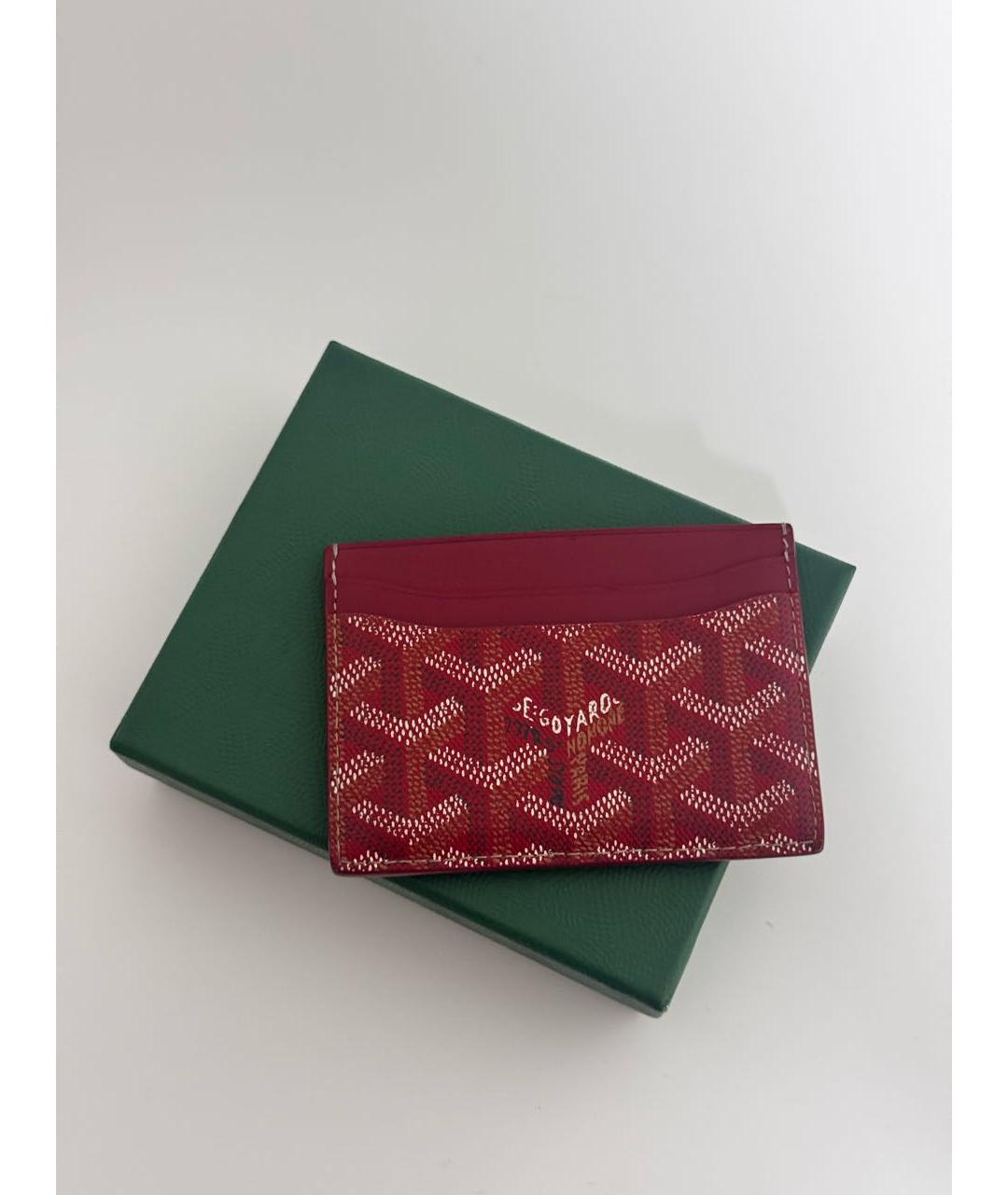 GOYARD Красный кожаный кардхолдер, фото 5