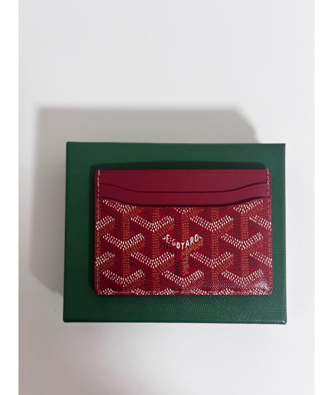 GOYARD Красный кожаный кардхолдер, фото 2