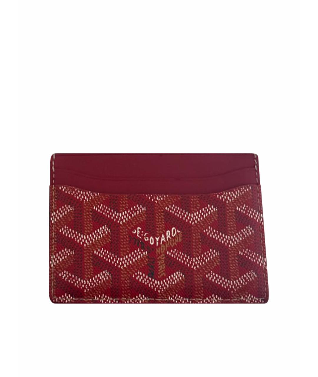 GOYARD Красный кожаный кардхолдер, фото 1