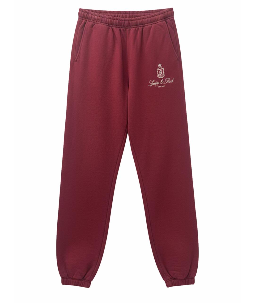 SPORTY AND RICH Красные хлопковые брюки широкие, фото 1