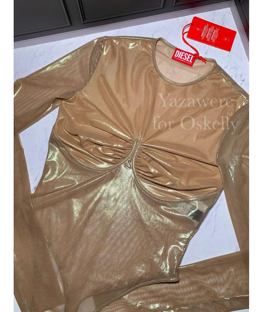 DIESEL Бежевое полиамидовое боди, фото 3