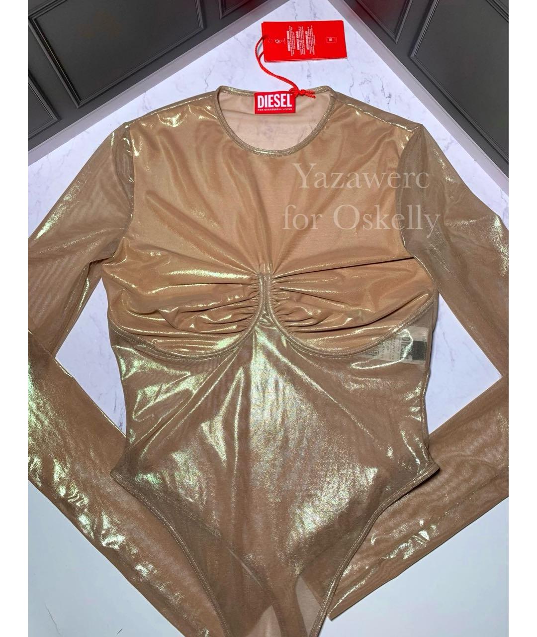 DIESEL Бежевое полиамидовое боди, фото 4