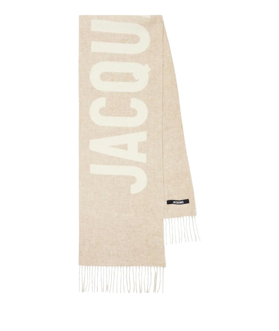 JACQUEMUS Бежевый шерстяной шарф, фото 1