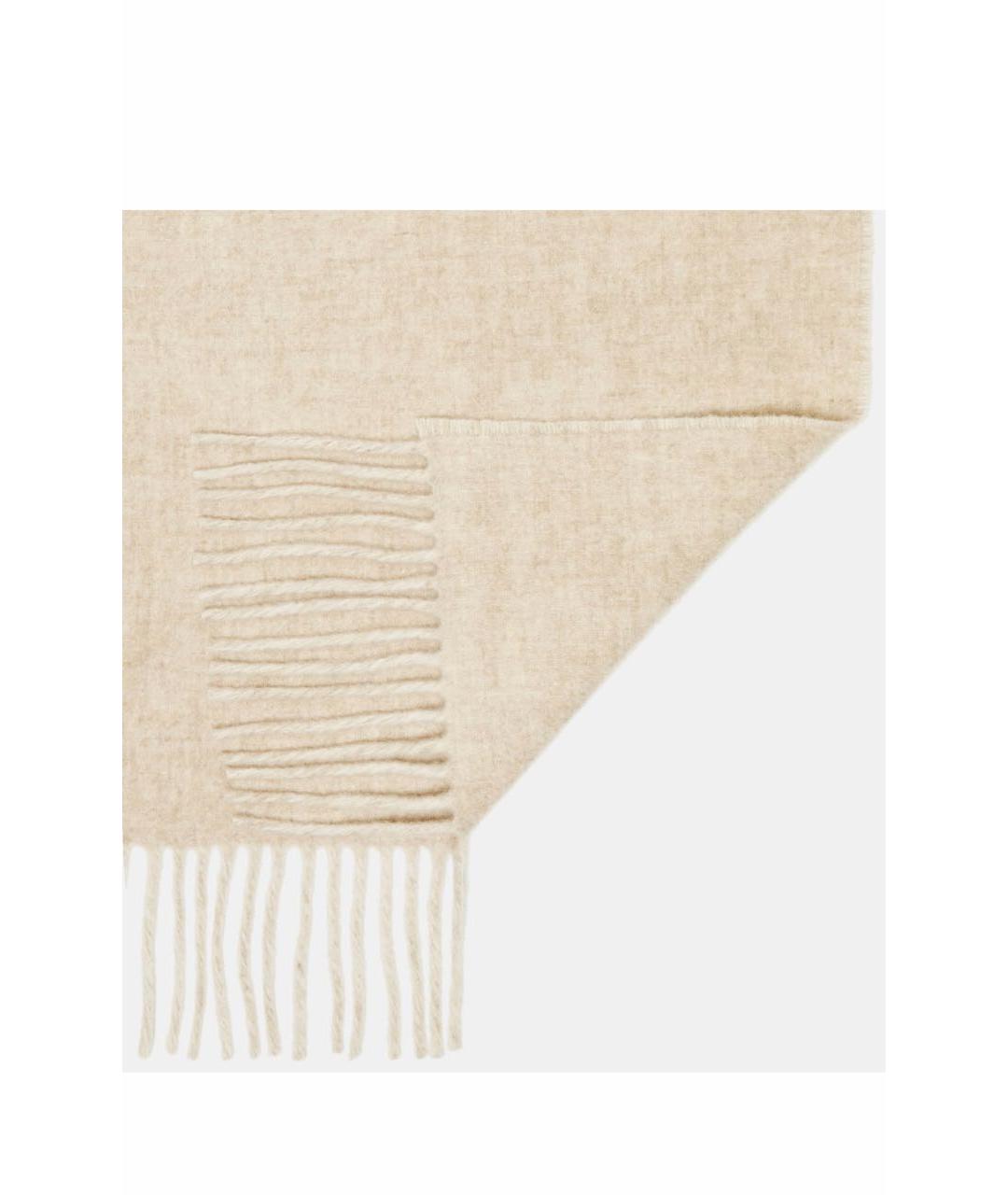 JACQUEMUS Бежевый шерстяной шарф, фото 5