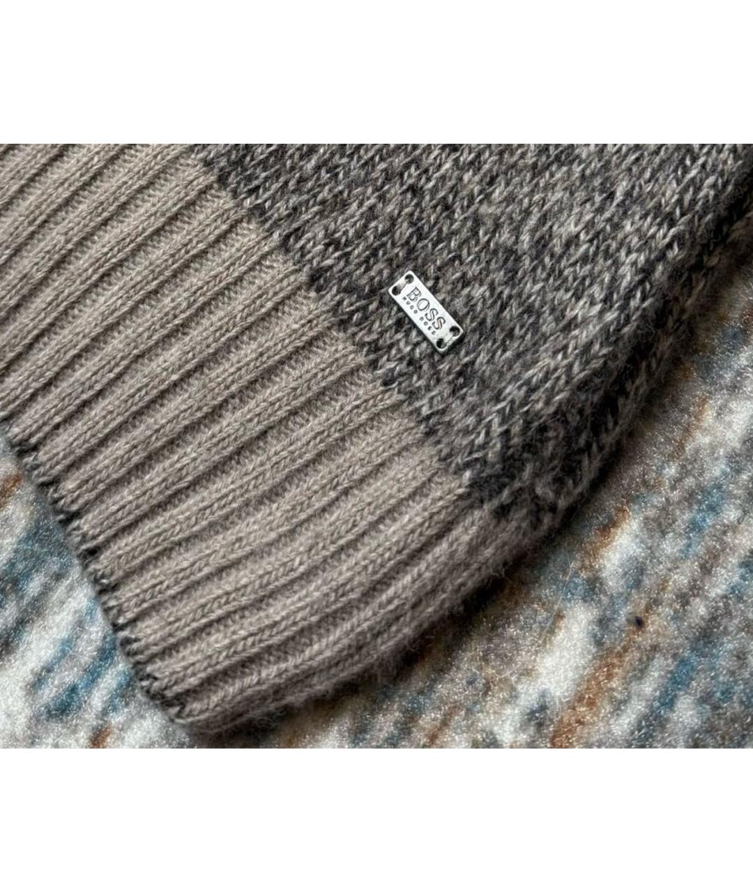 HUGO BOSS Серый шерстяной джемпер / свитер, фото 4