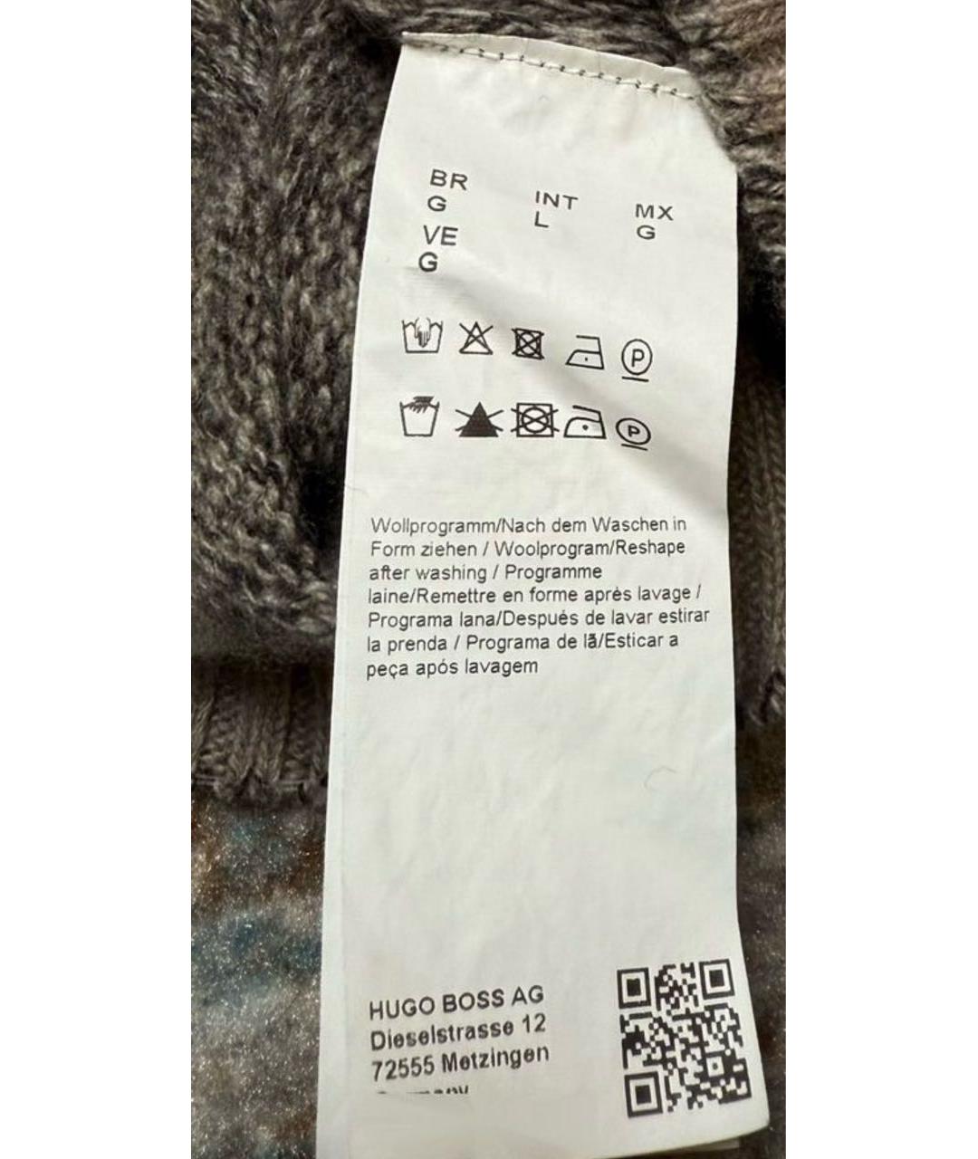 HUGO BOSS Серый шерстяной джемпер / свитер, фото 7