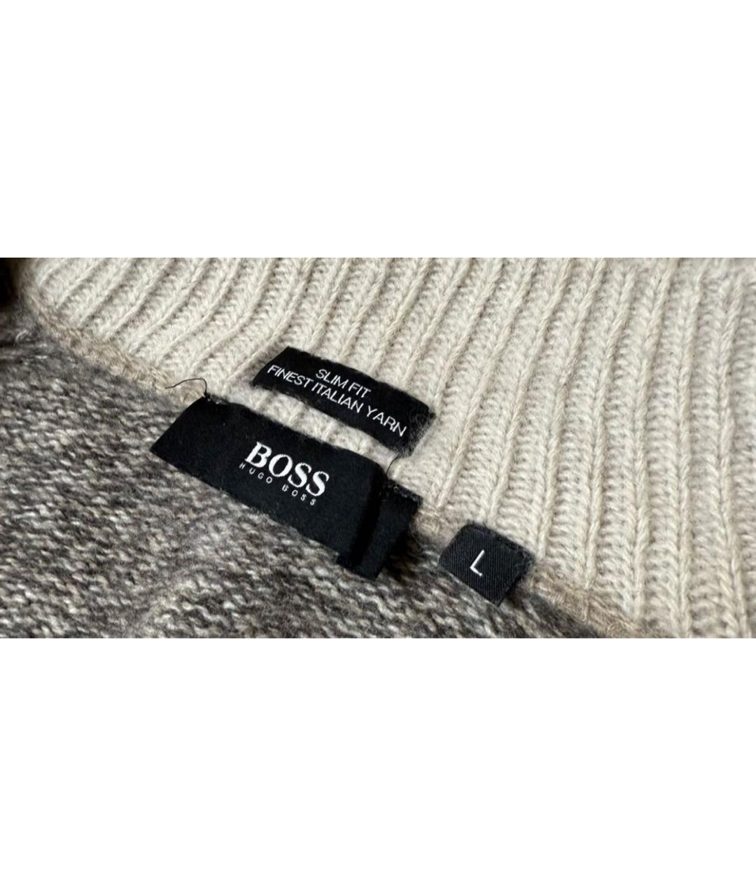 HUGO BOSS Серый шерстяной джемпер / свитер, фото 6