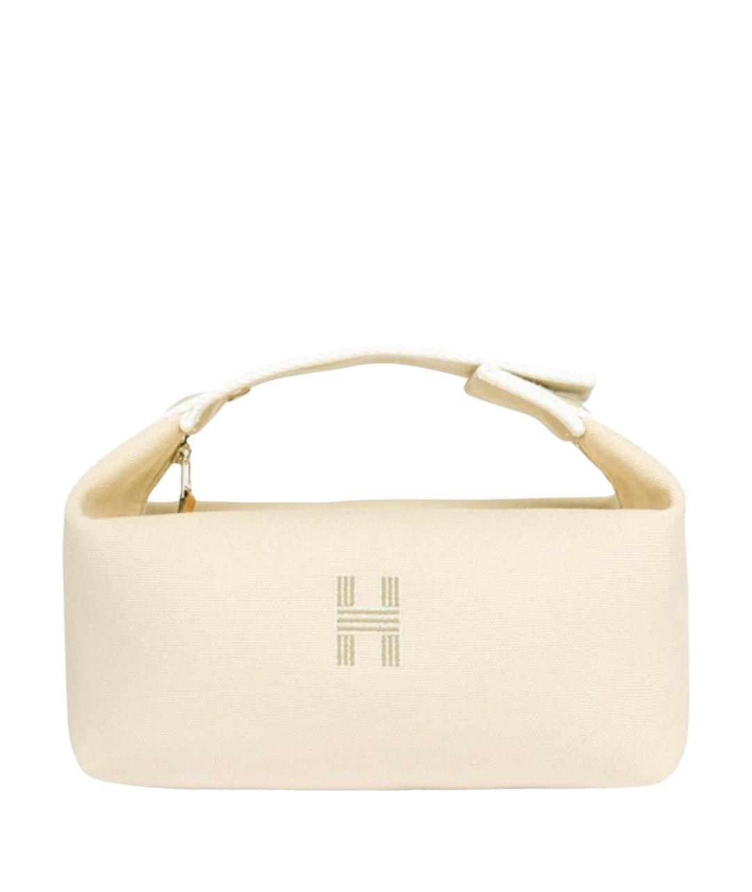 HERMES Белая тканевая косметичка, фото 1