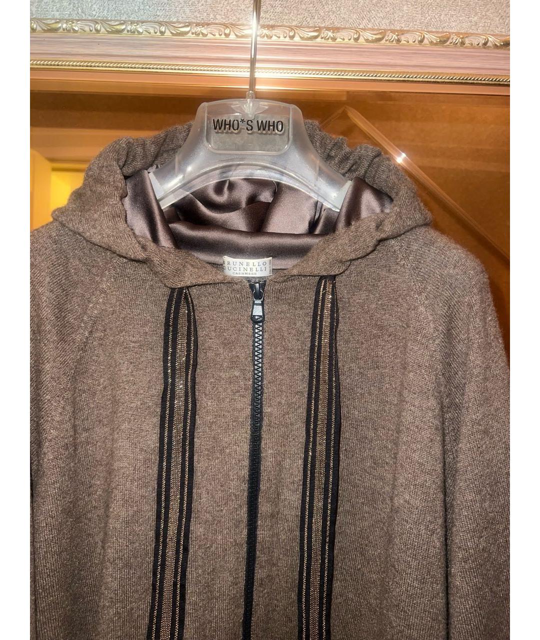 BRUNELLO CUCINELLI Коричневый кашемировый костюм с брюками, фото 2