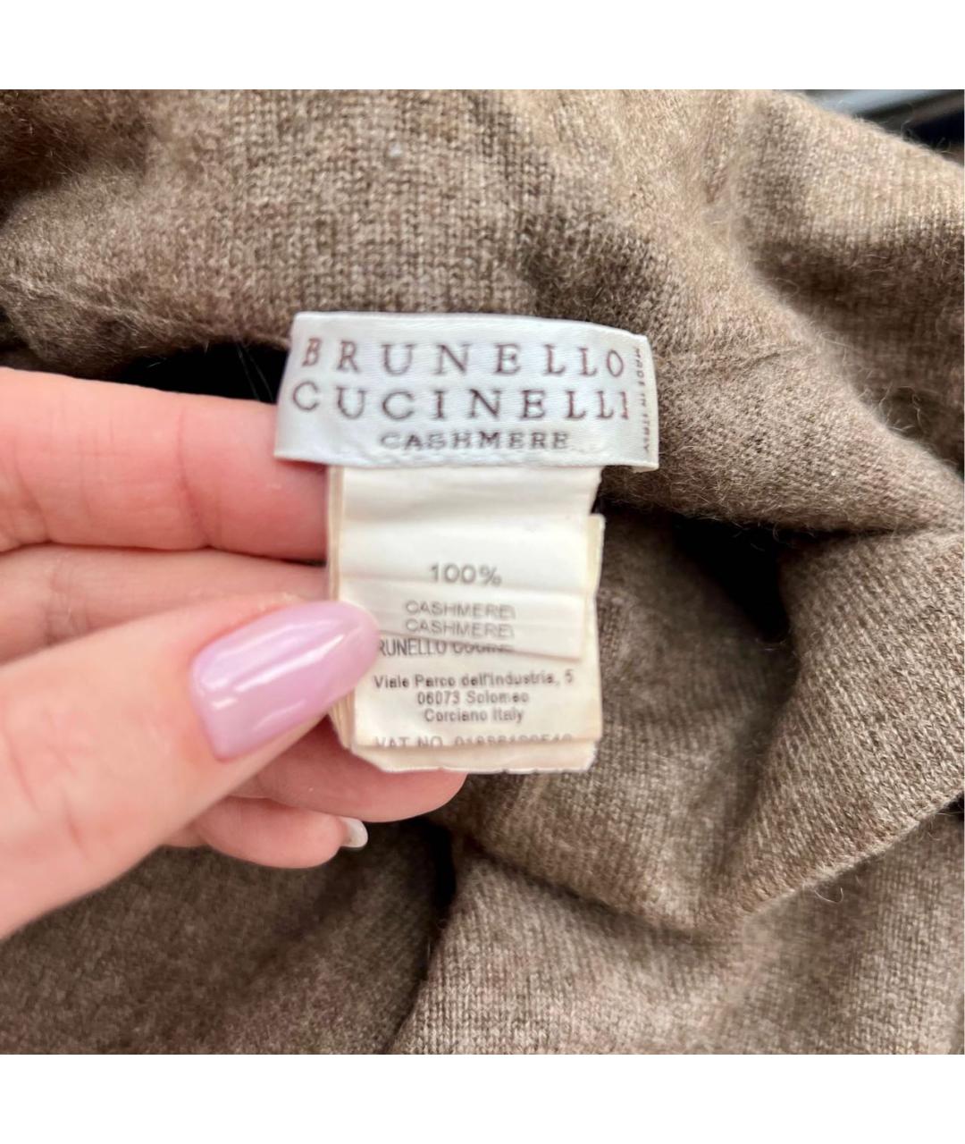 BRUNELLO CUCINELLI Коричневый кашемировый костюм с брюками, фото 6