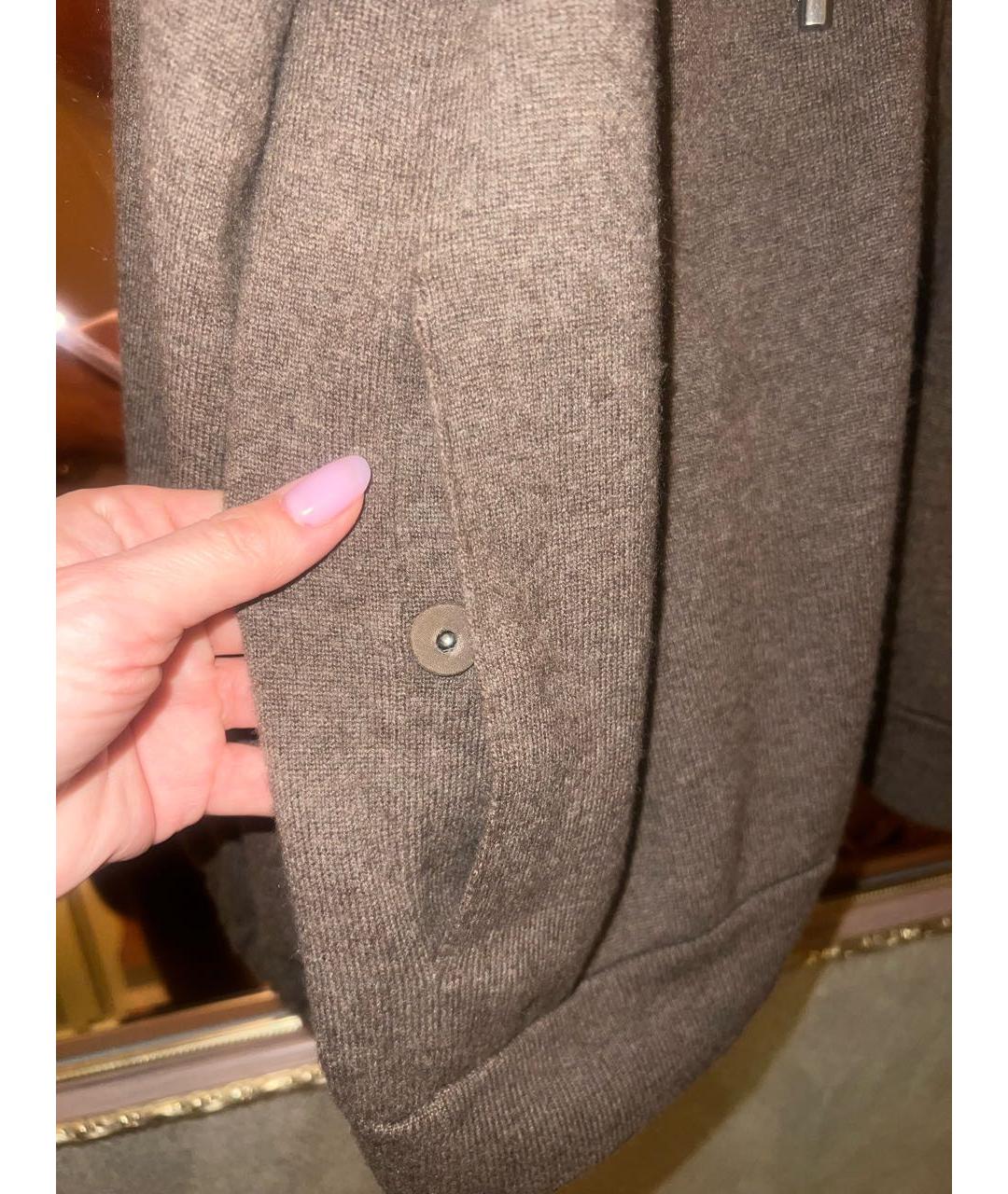 BRUNELLO CUCINELLI Коричневый кашемировый костюм с брюками, фото 3