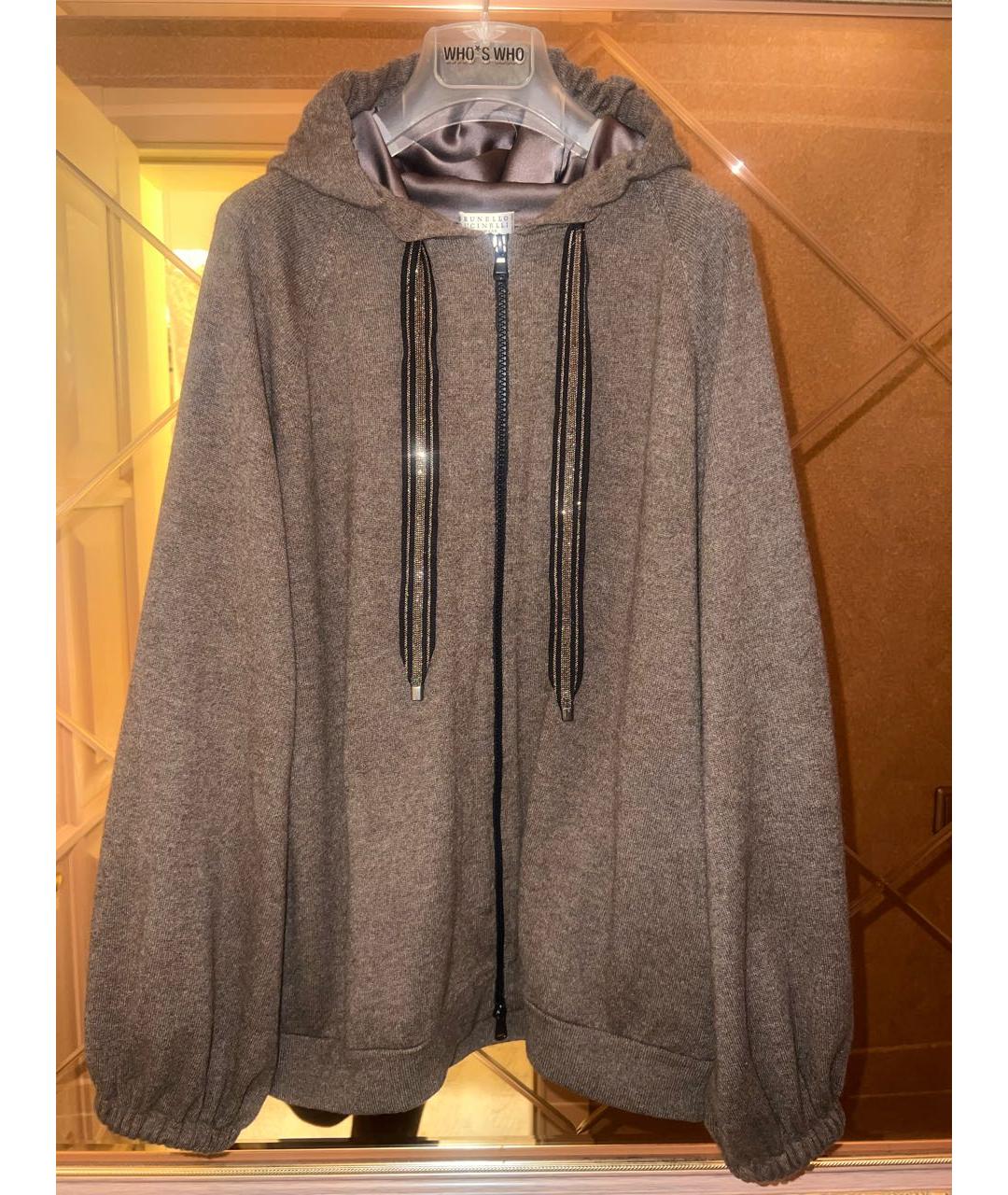 BRUNELLO CUCINELLI Коричневый кашемировый костюм с брюками, фото 9