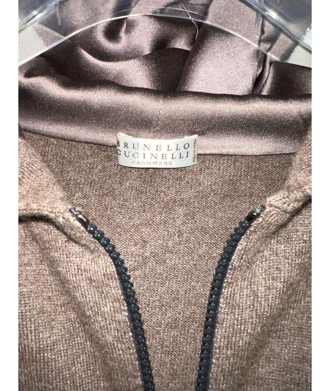BRUNELLO CUCINELLI Коричневый кашемировый костюм с брюками, фото 8