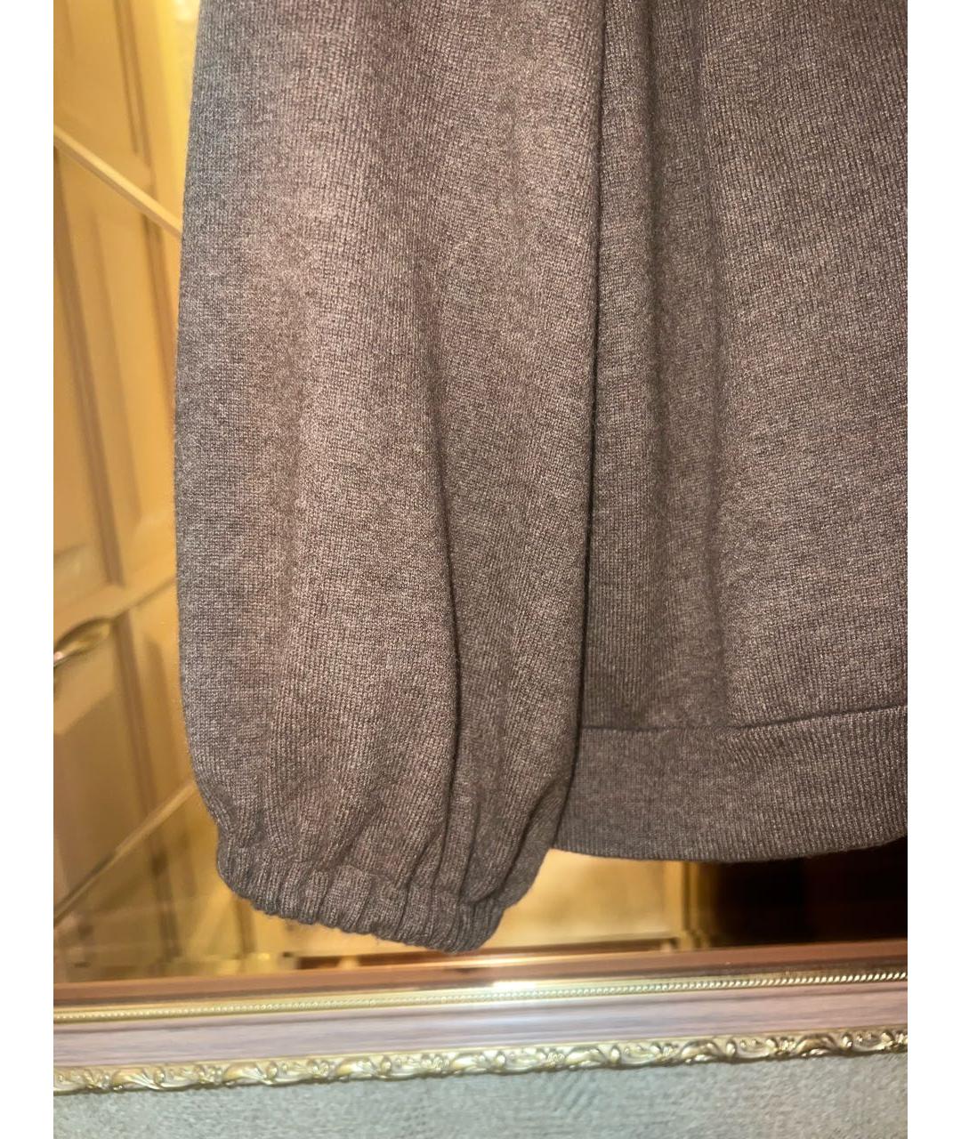 BRUNELLO CUCINELLI Коричневый кашемировый костюм с брюками, фото 7