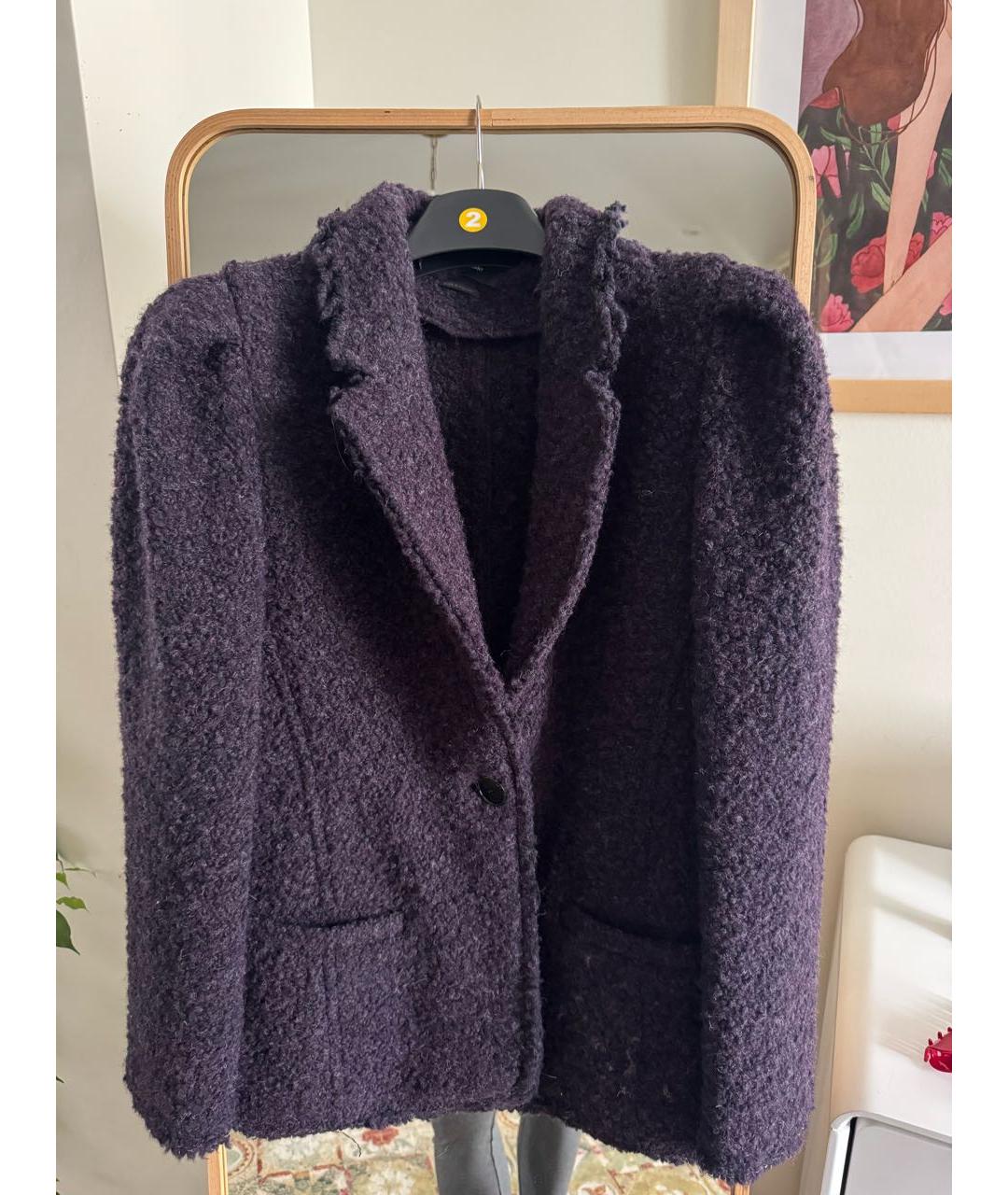 ISABEL MARANT Фиолетовый шерстяной жакет/пиджак, фото 8