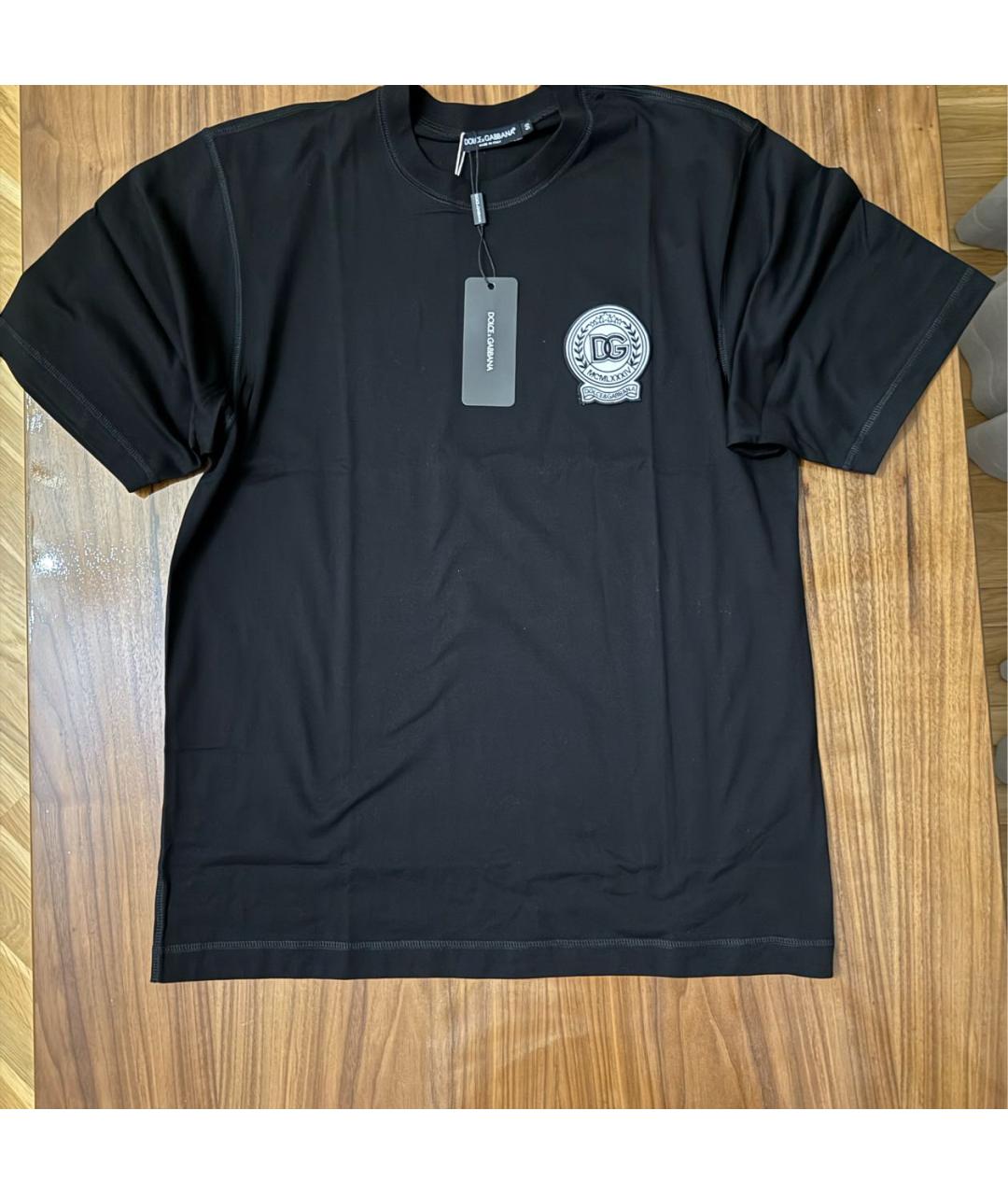 DOLCE&GABBANA Черная хлопковая футболка, фото 6