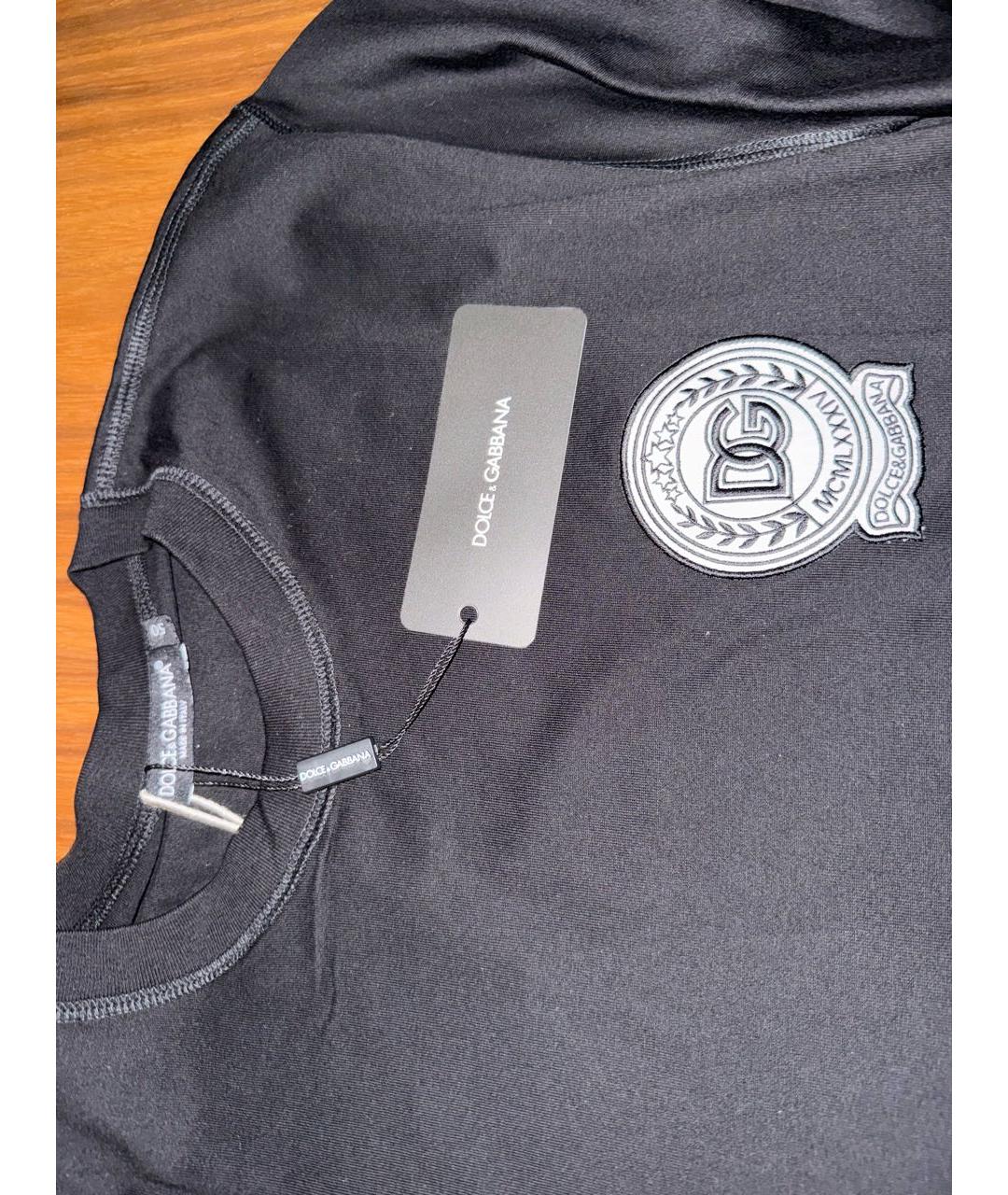 DOLCE&GABBANA Черная хлопковая футболка, фото 4