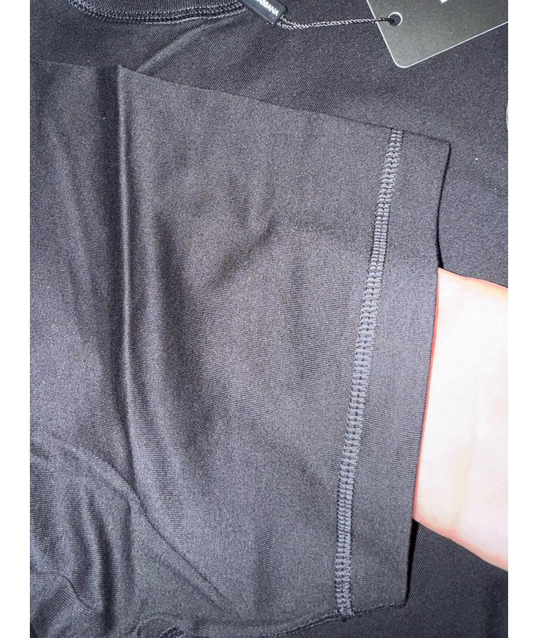 DOLCE&GABBANA Черная хлопковая футболка, фото 5