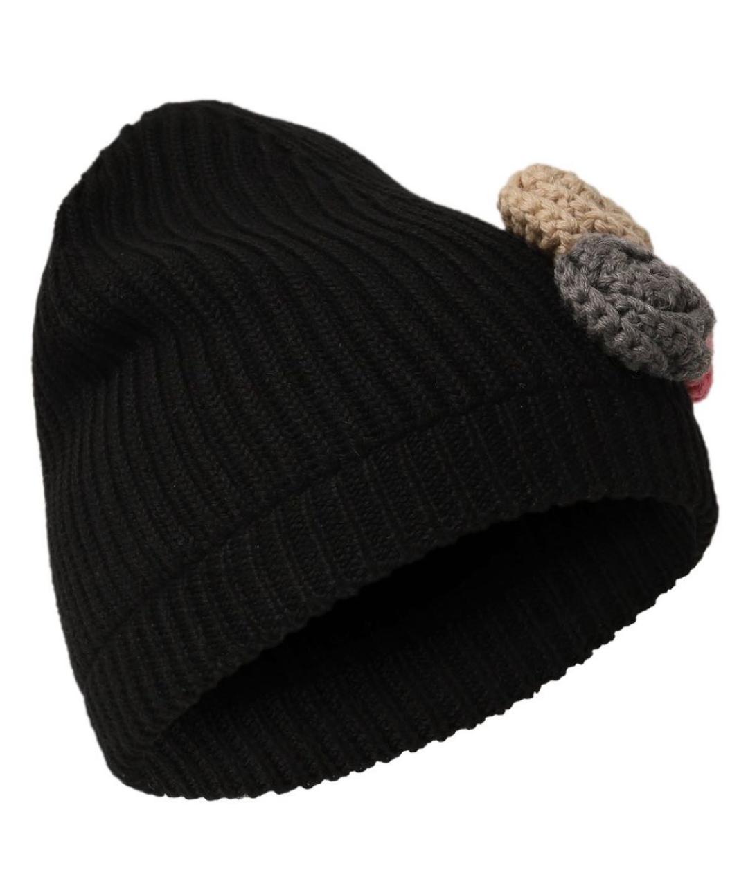 MIU MIU Черная шерстяная шапка, фото 3