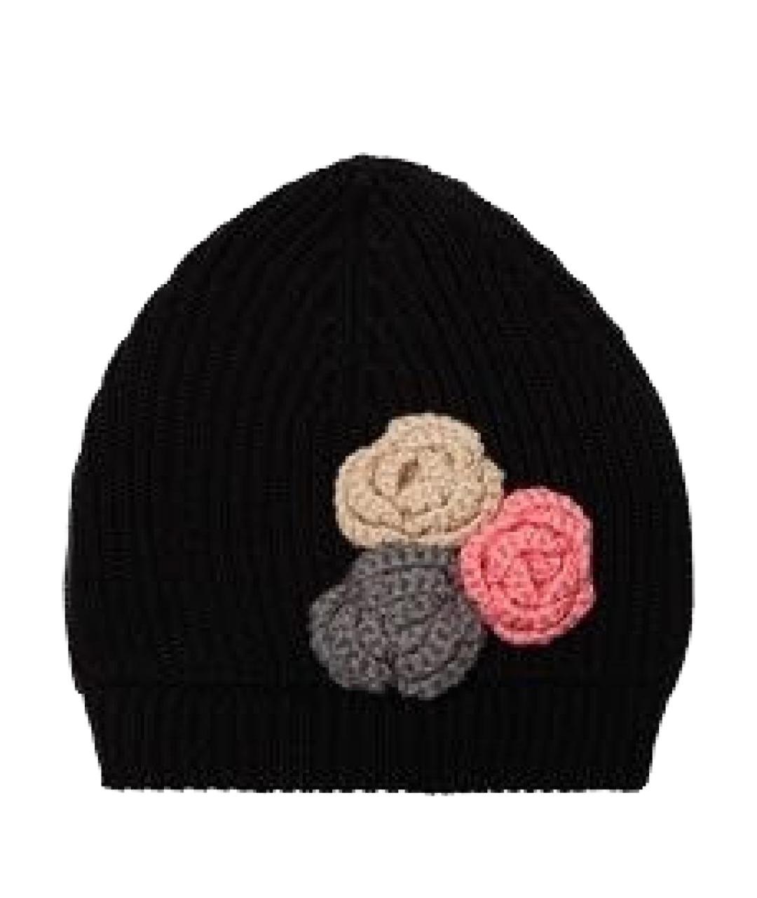 MIU MIU Черная шерстяная шапка, фото 1