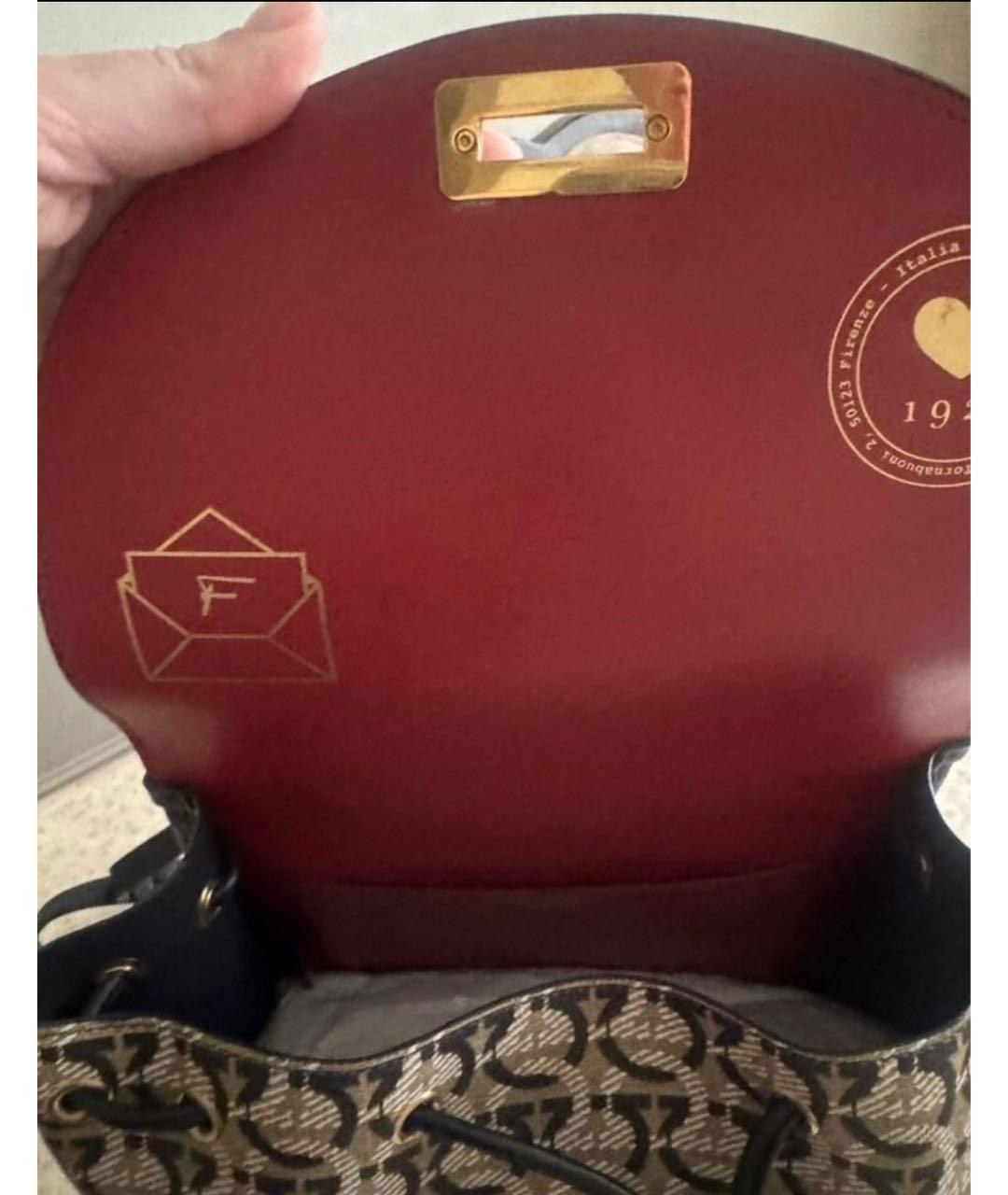 FERRAGAMO Коричневый кожаный рюкзак, фото 4