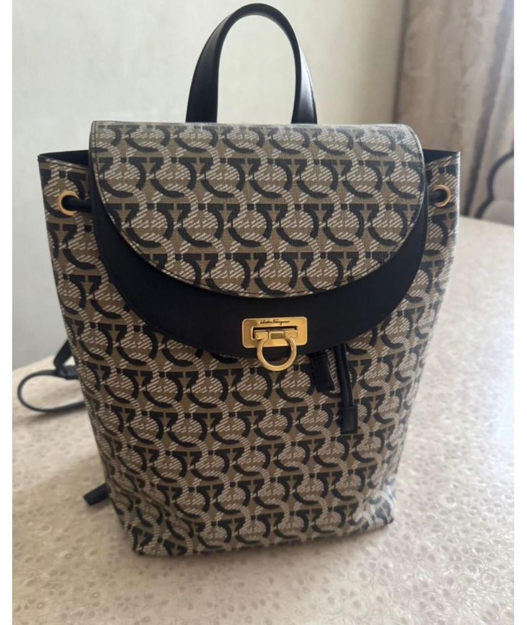 FERRAGAMO Коричневый кожаный рюкзак, фото 2