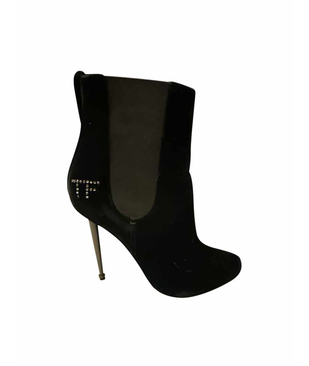 TOM FORD Черные бархатные ботильоны, фото 7