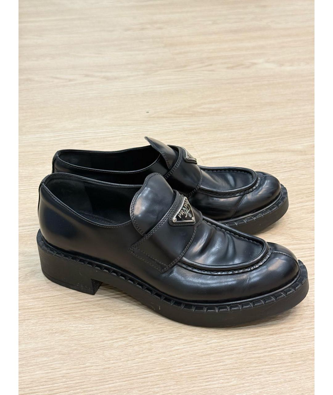 PRADA Черные кожаные лоферы, фото 9