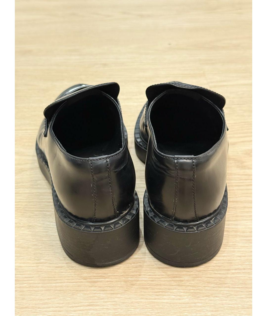 PRADA Черные кожаные лоферы, фото 4