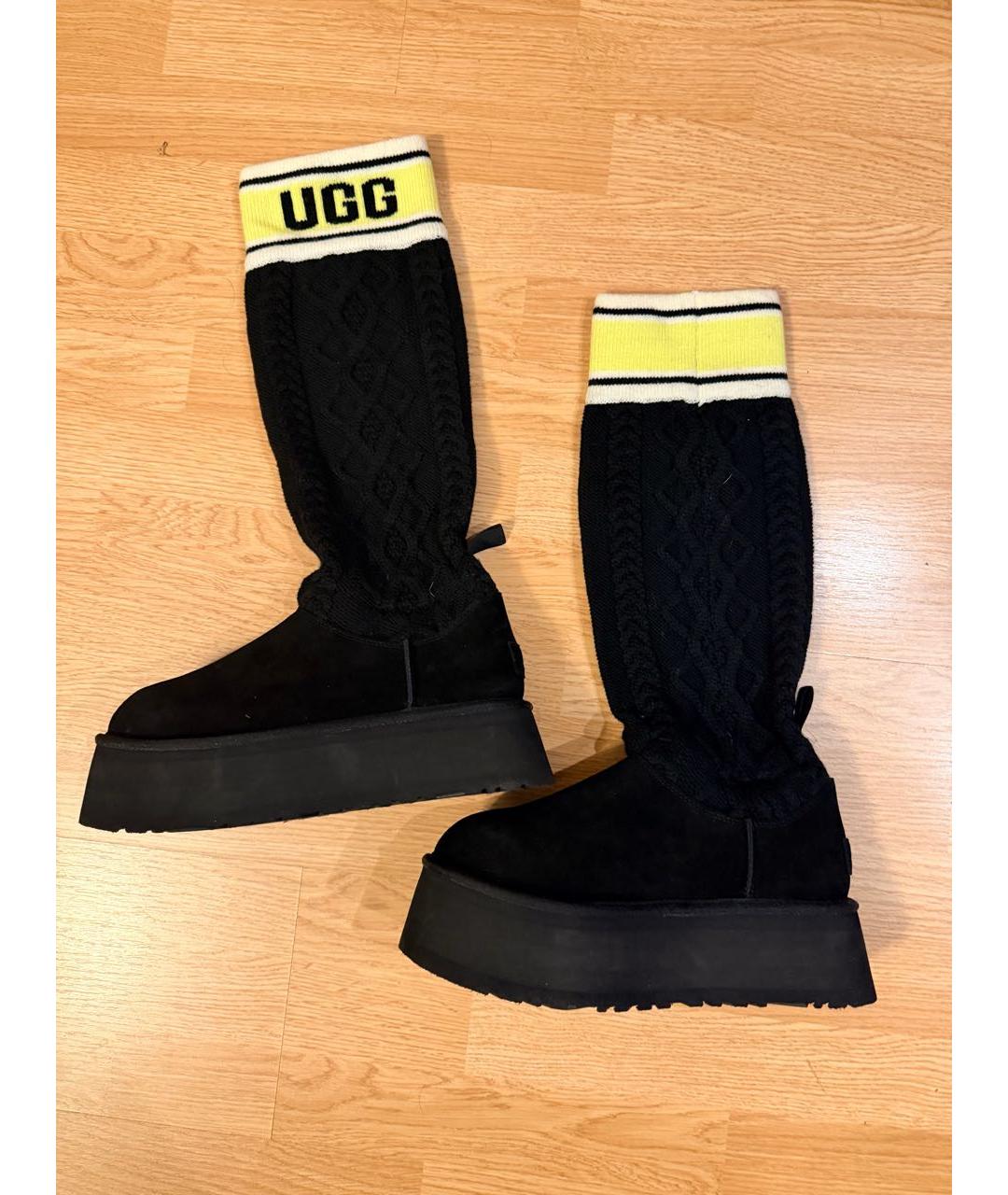 UGG AUSTRALIA Черные замшевые сапоги, фото 7