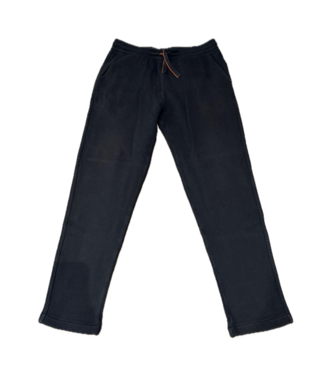 LORO PIANA Темно-синие хлопковые повседневные брюки, фото 1