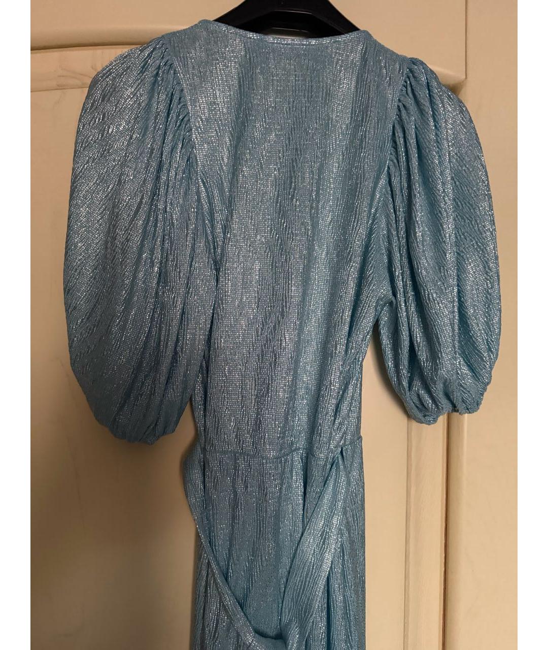 ROTATE Голубое полиэстеровое вечернее платье, фото 3