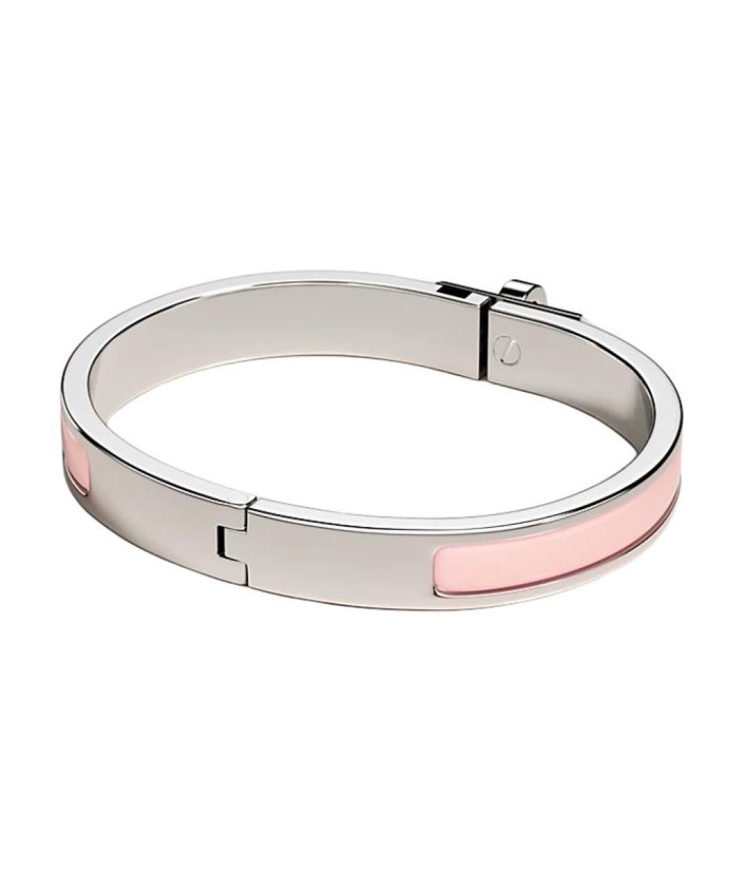 HERMES Розовый металлический браслет, фото 3