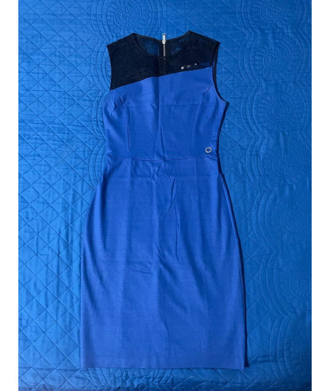 ICEBERG Синее хлопко-эластановое повседневное платье, фото 5