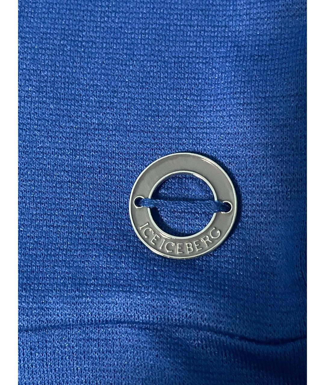 ICEBERG Синее хлопко-эластановое повседневное платье, фото 2