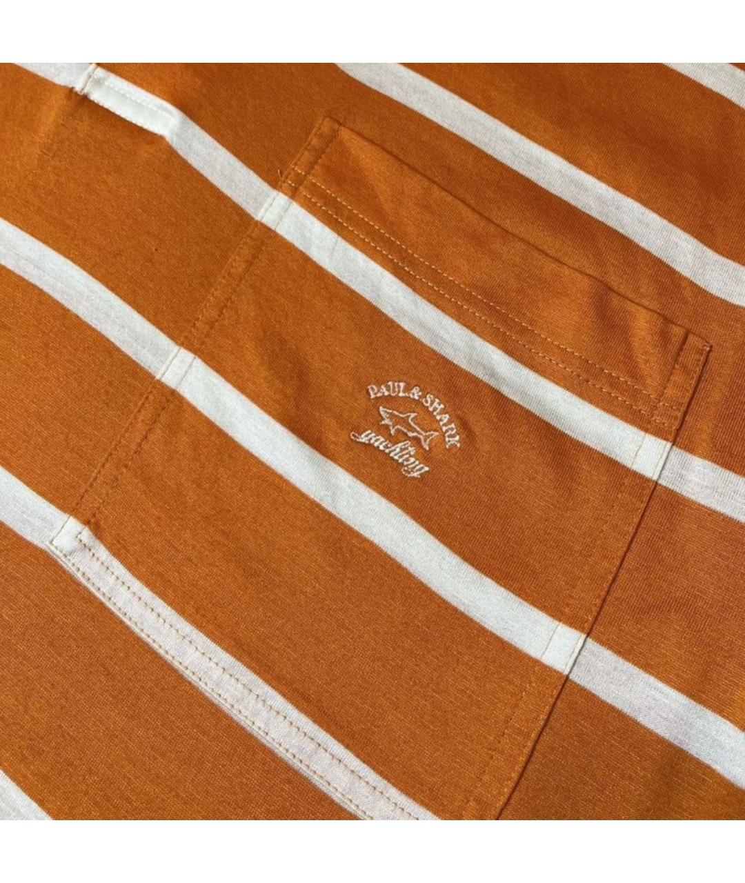 PAUL & SHARK Оранжевое хлопковое поло с коротким рукавом, фото 3