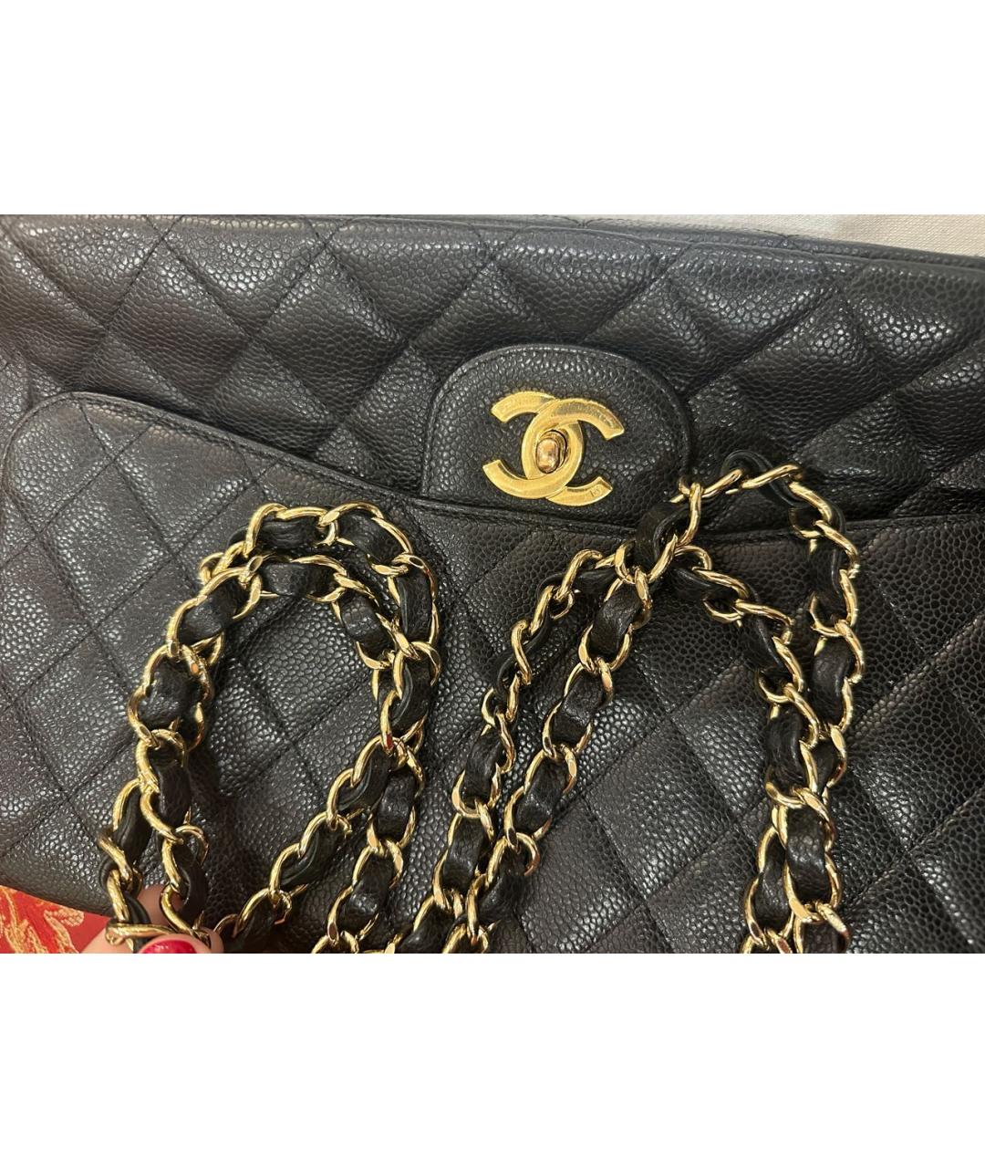 CHANEL Черная кожаная сумка через плечо, фото 5