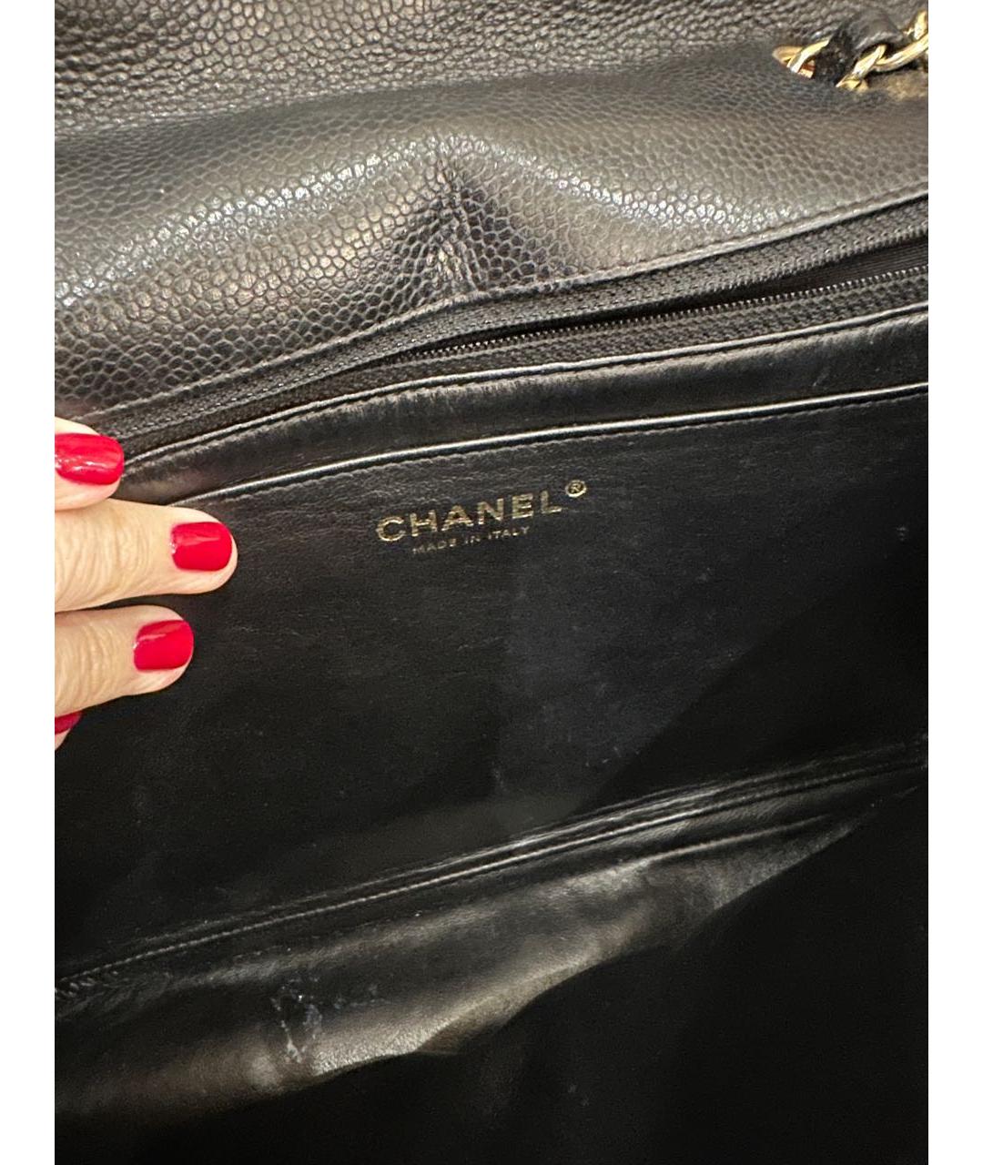 CHANEL Черная кожаная сумка через плечо, фото 8